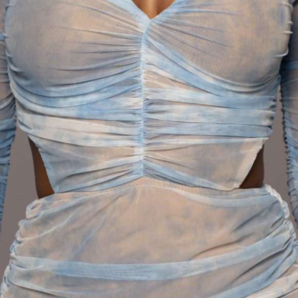 Sky Tie Dye Summer Lovers Dress JLUXLABEL - Picture 3 of 5